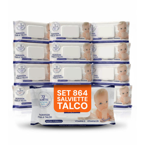 Salviettine Baby 72 / 864 pz – Morbide a Nido d’Ape Fragranza Latte d' Avena e Riso, Aloe o Crema al Talco