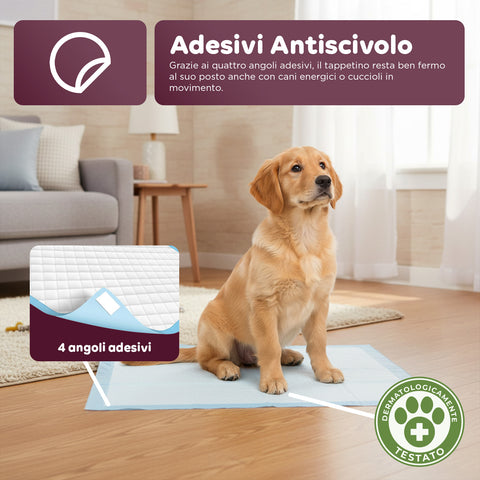 Tappetini Igienici Traversine al Carbone Attivo o Essential 60×90 – Set Vari Formati con Adesivi