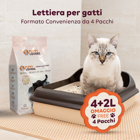 Substrato Assorbente Vegetale 6L - Sabbietta per Lettiera Gatto 4+2 Omaggio