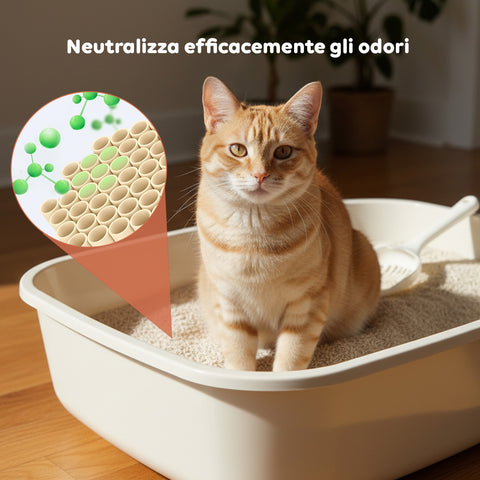 Substrato Assorbente Vegetale 6L - Sabbietta per Lettiera Gatto 4+2 Omaggio