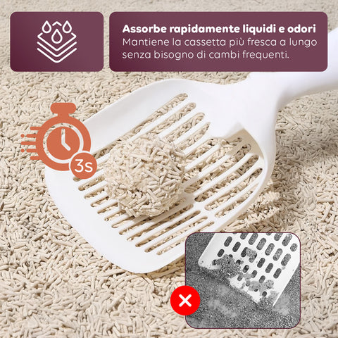 Substrato Assorbente Vegetale 6L - Sabbietta per Lettiera Gatto 4+2 Omaggio