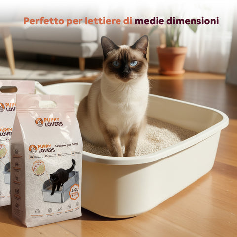 Substrato Assorbente Vegetale 6L - Sabbietta per Lettiera Gatto 4+2 Omaggio