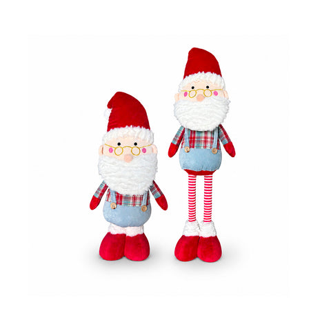 Babbo Natale Estensibile in Tessuto con Gambe Allungabili – Decorazione Natalizia