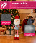 Babbo Natale Estensibile in Tessuto con Gambe Allungabili – Decorazione Natalizia