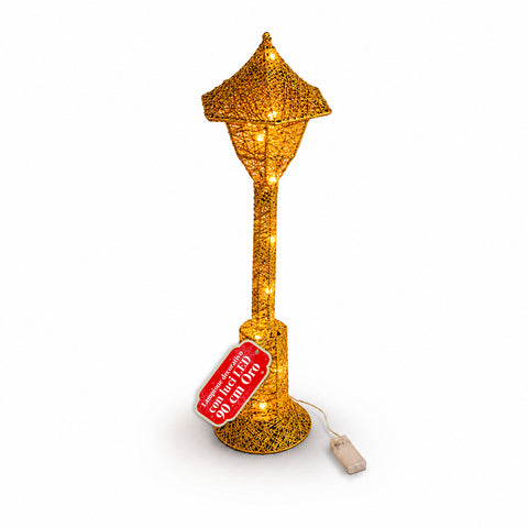 Lampione Decorativo Natalizio 90 cm Glitterato con Luci LED –  3 Colori