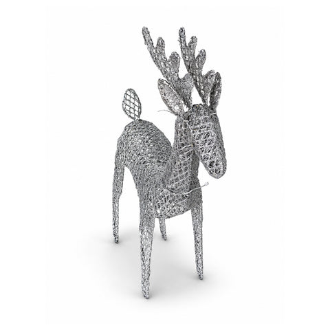 Renna Luminosa 90 cm Glitter con LED Luce Calda | Decorazione Natalizia in Vimini – 2 Finiture, 3 Colori