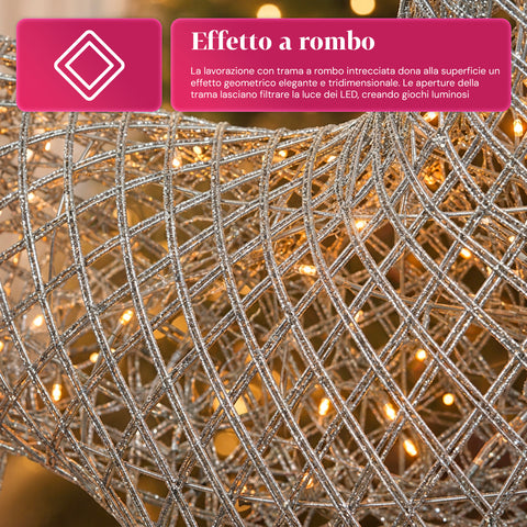 Renna Luminosa 90 cm Glitter con LED Luce Calda | Decorazione Natalizia in Vimini – 2 Finiture, 3 Colori