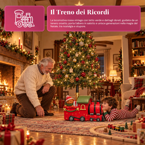 Base per albero di Natale decorativa, 10 soggetti, in ferro e magnesio, aggancio universale, alberi fino a 210 cm, 2 modelli con luci LED