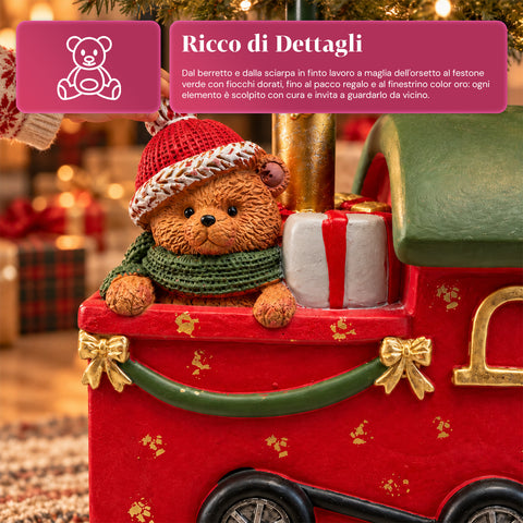 Base per albero di Natale decorativa, 10 soggetti, in ferro e magnesio, aggancio universale, alberi fino a 210 cm, 2 modelli con luci LED