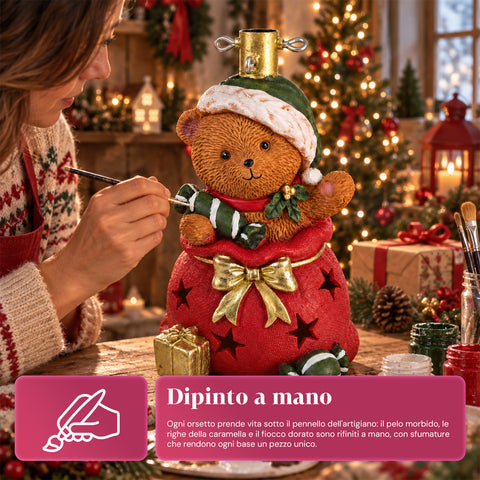 Base per albero di Natale decorativa, 10 soggetti, in ferro e magnesio, aggancio universale, alberi fino a 210 cm, 2 modelli con luci LED