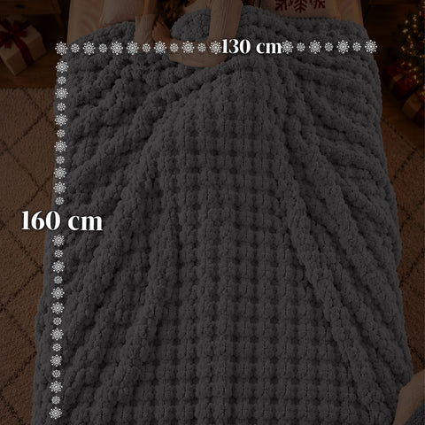 Set Coperta e Pantofole Soffici e Avvolgenti | Plaid Morbido 130x160 cm, Ciabatte Taglia Unica, 4 Colori