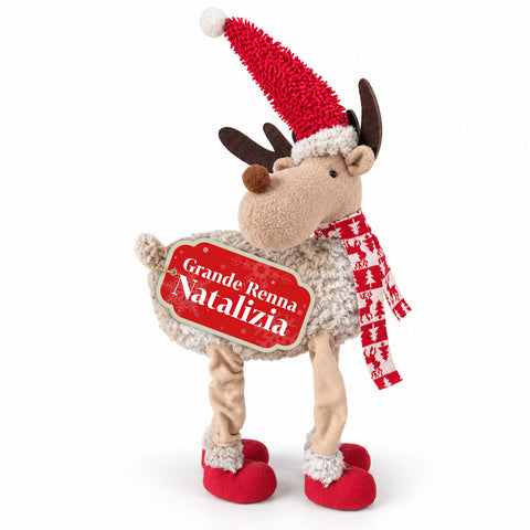Renna Natalizia Grande 63 cm in Peluche Morbido – Decorazione Natale con Zampe Appesantite | 4 Colori