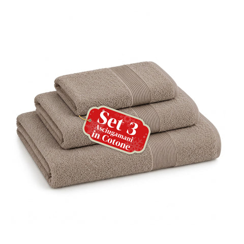 Set 3 Asciugamani in 100% Cotone – Tris Bagno con Telo 90x140, Asciugamano 60x100 e Ospite 40x60 cm, Morbidi e Assorbenti, 6 Colori
