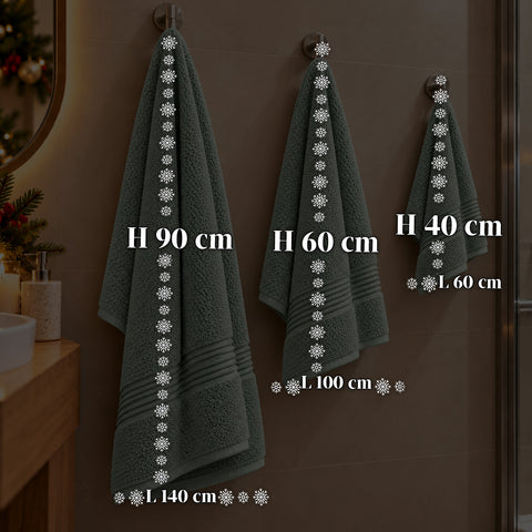 Set 3 Asciugamani in 100% Cotone – Tris Bagno con Telo 90x140, Asciugamano 60x100 e Ospite 40x60 cm, Morbidi e Assorbenti, 6 Colori