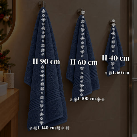 Set 3 Asciugamani in 100% Cotone – Tris Bagno con Telo 90x140, Asciugamano 60x100 e Ospite 40x60 cm, Morbidi e Assorbenti, 6 Colori