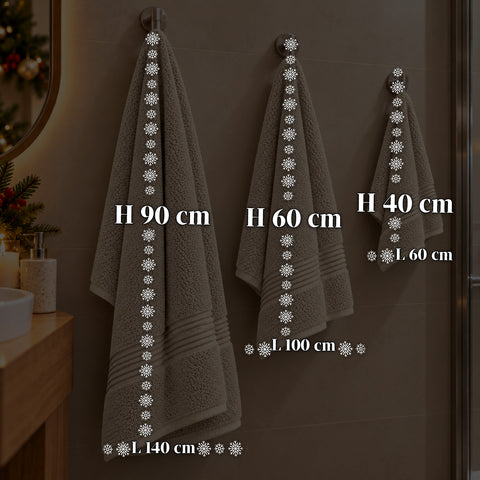 Set 3 Asciugamani in 100% Cotone – Tris Bagno con Telo 90x140, Asciugamano 60x100 e Ospite 40x60 cm, Morbidi e Assorbenti, 6 Colori