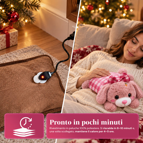 Scaldamani Peluche Elettrico con Borsa Termica Ricaricabile, 2 Tasche, Calore 4-5 Ore, Sfoderabile con Cerniera - Blind Box