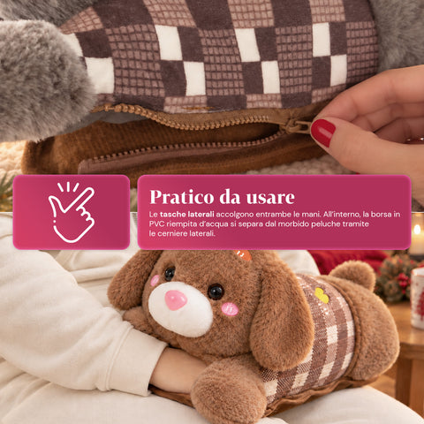 Scaldamani Peluche Elettrico con Borsa Termica Ricaricabile, 2 Tasche, Calore 4-5 Ore, Sfoderabile con Cerniera - Blind Box