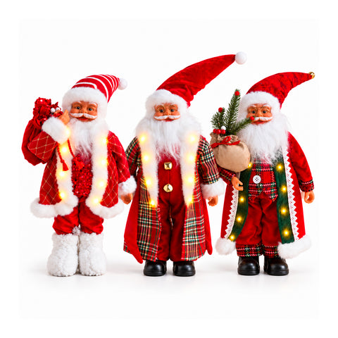 Babbo Natale con Luci e Musica, Statua Natalizia Decorativa 65-95-120 cm, Ornamento Luminoso a Batteria - Blind Box