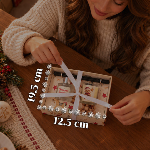 Set Profumatore per Ambienti con Diffusore a Bastoncini e Candela Profumata, Fragranze Natalizie, Cofanetto Regalo di Natale