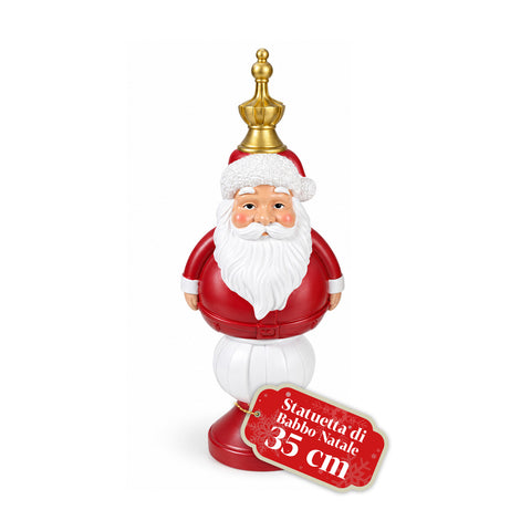 Statuetta Natalizia 35 cm in Resina, Decorazione Natale Babbo Natale, Soldatino Schiaccianoci e Orsetto, Rosso o Bianco, Interno Esterno