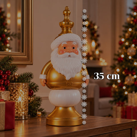 Statuetta Natalizia 35 cm in Resina, Decorazione Natale Babbo Natale, Soldatino Schiaccianoci e Orsetto, Rosso o Bianco, Interno Esterno