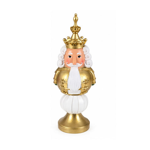 Statuetta Natalizia 35 cm in Resina, Decorazione Natale Babbo Natale, Soldatino Schiaccianoci e Orsetto, Rosso o Bianco, Interno Esterno
