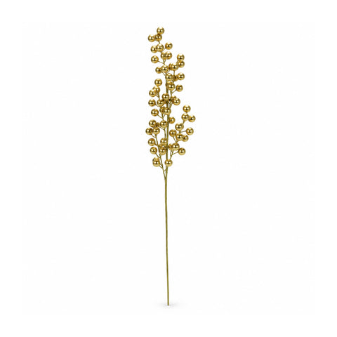 Ramo Artificiale con Bacche in Rosso 65cm o Oro 60 cm, Decorazione Natalizia