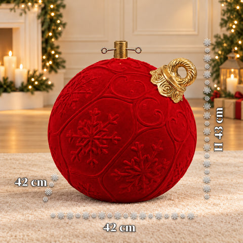 Base albero di Natale a forma di palla rossa Ø42 cm effetto velluto