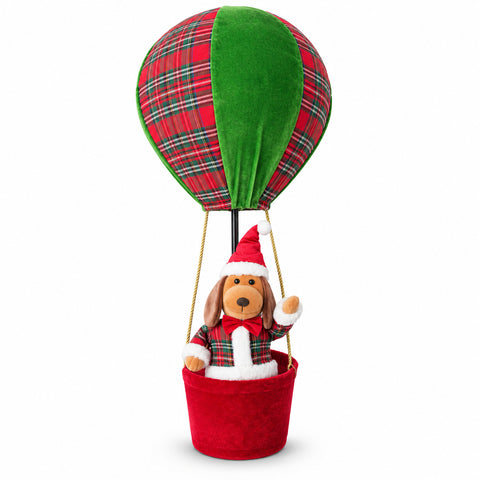 Decorazione Natalizia da Interno – Mongolfiera con Babbo Natale e Dettagli Festivi