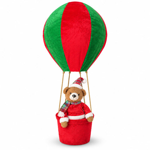 Decorazione Natalizia da Interno – Mongolfiera con Babbo Natale e Dettagli Festivi