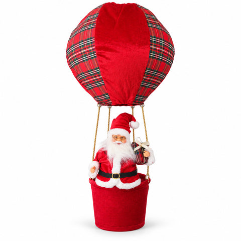 Decorazione Natalizia da Interno – Mongolfiera con Babbo Natale e Dettagli Festivi