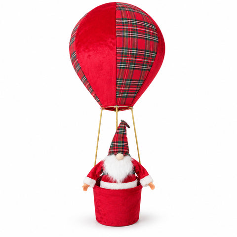 Decorazione Natalizia da Interno – Mongolfiera con Babbo Natale e Dettagli Festivi