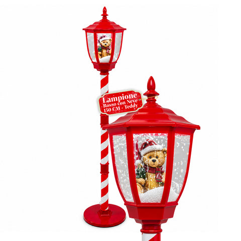 Lampione di Natale con Neve Soffiata, Musica e Luci LED – 4 Varianti