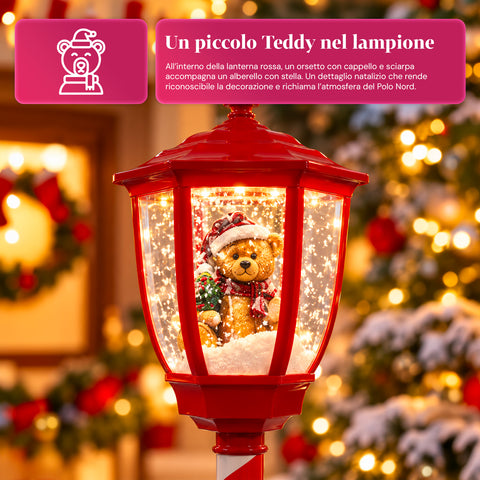 Lampione di Natale con Neve Soffiata, Musica e Luci LED – 4 Varianti