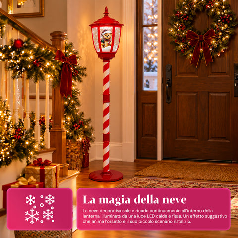 Lampione di Natale con Neve Soffiata, Musica e Luci LED – 4 Varianti