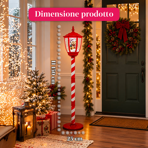 Lampione di Natale con Neve Soffiata, Musica e Luci LED – 4 Varianti