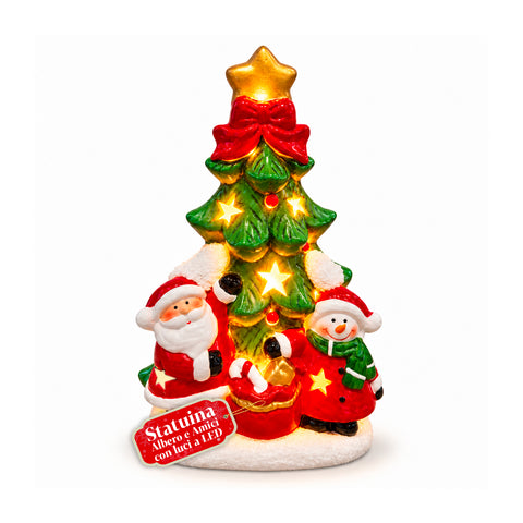 Statuina Natalizia in Ceramica Luminosa 26 cm con LED, 10 Soggetti