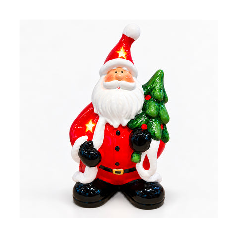 Statuina Natalizia in Ceramica Luminosa 26 cm con LED, 10 Soggetti