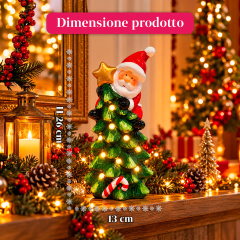 Statuina Natalizia in Ceramica Luminosa 26 cm con LED, 10 Soggetti