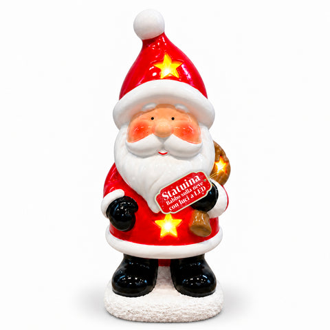 Statuina Natalizia in Ceramica Luminosa 26 cm con LED, 10 Soggetti