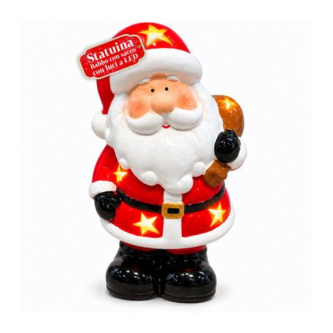 Statuina Natalizia in Ceramica Luminosa 26 cm con LED, 10 Soggetti