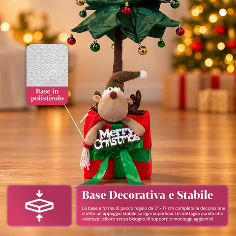 Albero di Natale Estensibile 90 e 95 cm con Pacco Regalo e Personaggi