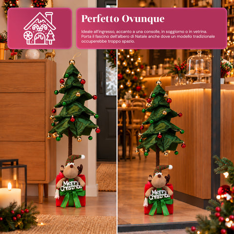 Albero di Natale Estensibile 90 e 95 cm con Pacco Regalo e Personaggi