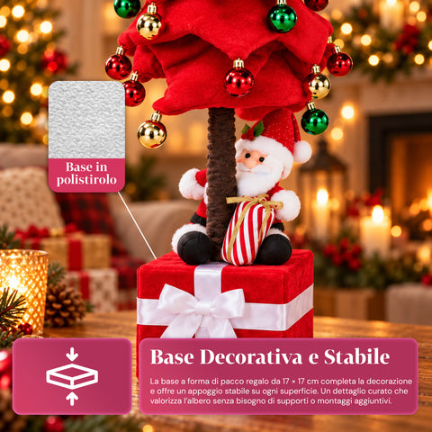 Albero di Natale Estensibile 90 e 95 cm con Pacco Regalo e Personaggi