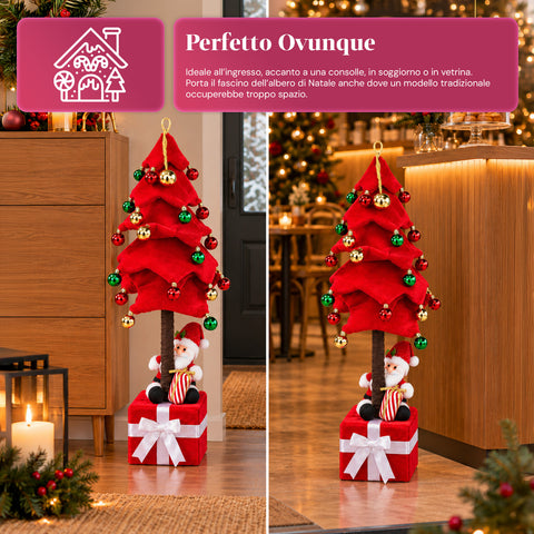 Albero di Natale Estensibile 90 e 95 cm con Pacco Regalo e Personaggi