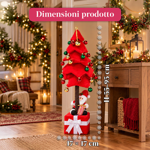 Albero di Natale Estensibile 90 e 95 cm con Pacco Regalo e Personaggi