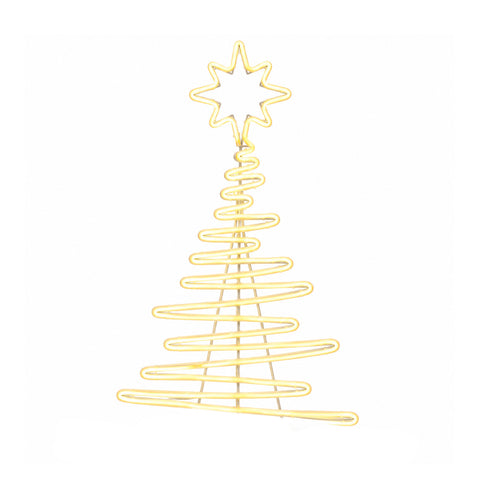 Albero di Natale Luminoso Neon LED 108 cm con Stella, Bianco Caldo