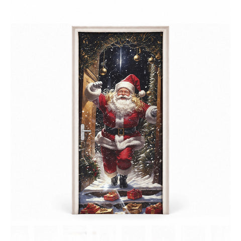 Copriporta natalizio decorato, tessuto per porta 90x220 cm, 8 fantasie, decorazione natalizia con stampa digitale