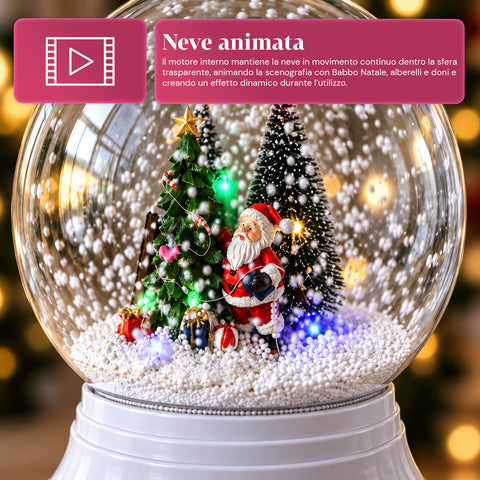 Lampione di Natale con Neve Soffiata, Musica e Luci LED – 3 Varianti: Sfera Bianca o Rossa 150 cm e Cassetta Postale 160 cm